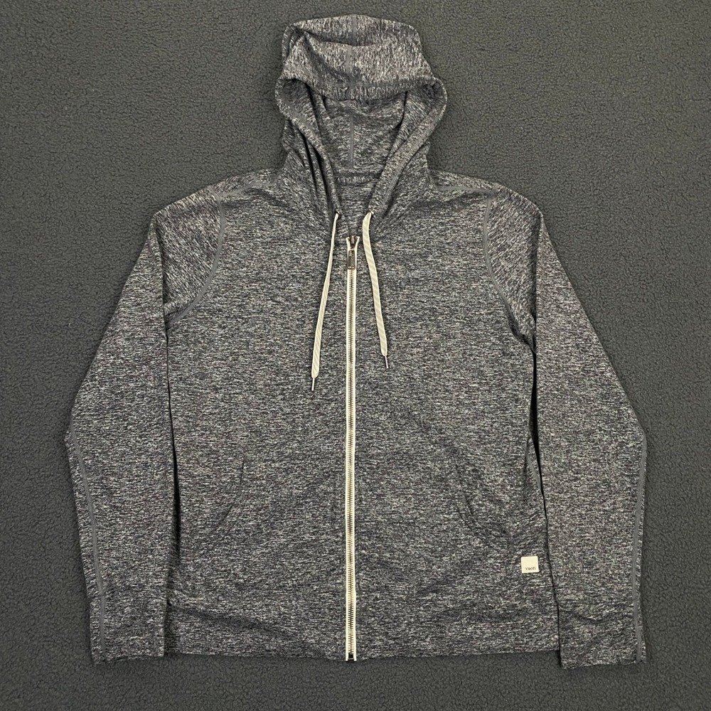 Vuori Halo Performance Hoodie Women Small Heather Gray Full Zip VW268 Sweatshirt